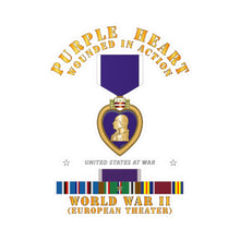 Load image into Gallery viewer, Kiss-Cut Vinyl Decals - Purple Heart - WIA w WWII SVC w Purple Heart - Europe
