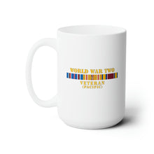 Load image into Gallery viewer, White Ceramic Mug 15oz - Army - WWII Veteran w PAC SVC
