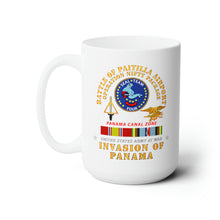 Load image into Gallery viewer, White Ceramic Mug 15oz - Just Cause - Battle of Paitilla Airport - Navy Seals w Pamana SVC
