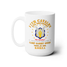 Load image into Gallery viewer, White Mug 15oz -Army - 5th Squadron 17th Cavalry - Air Cav - Camp Gary Owen Korea
