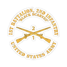 Load image into Gallery viewer, Kiss - Cut Stickers - Army - 1st Battalion, 2nd Infantry Regiment Branch - Black Scarves - US Army X 300
