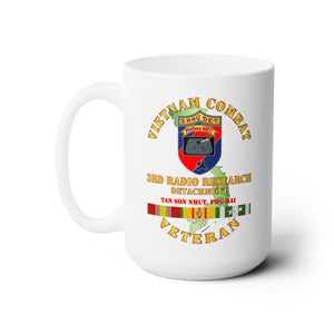 White Ceramic Mug 15oz - Army - Vietnam Combat Vet - 3rd Radio Research Unit (RRU)  w VN SVC