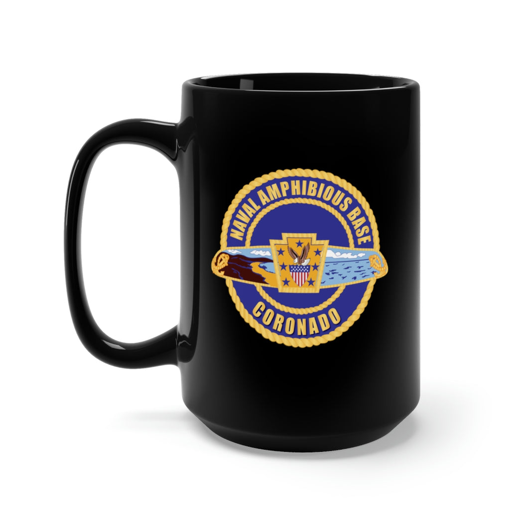 Black Mug 15oz -  Navy - Naval Amphibious Base Coronado No Txt