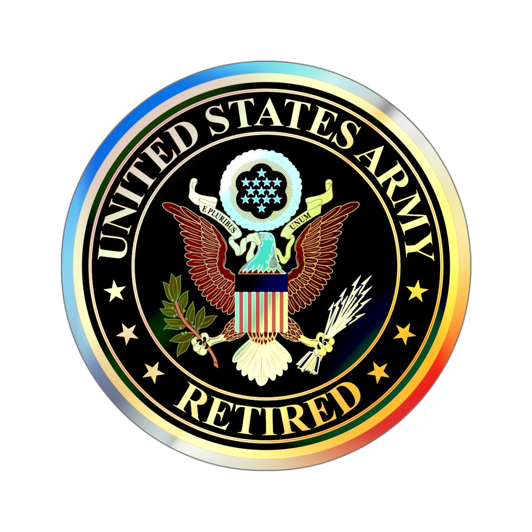 Holographic Die-cut Stickers - US Army Retired