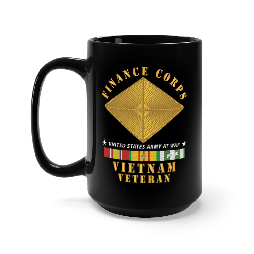 Black Mug 15oz - Army - Finance Corps - Vietnam Vet w VN SVC X300