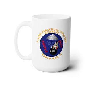 White Ceramic Mug 15oz - Army  - 511th PIR 11th Airborne Div - WWII