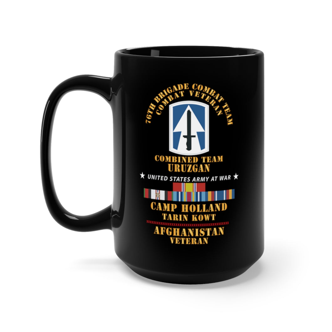 Black Mug 15oz - 76th Brigade Combat Team - Camp Holland Afghanistan Vet w AFGHAN SVC X 300