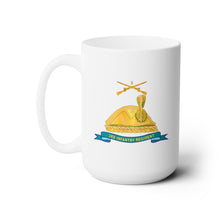 Load image into Gallery viewer, White Ceramic Mug 15oz - Army - 3rd Infantry Regiment - Gold - w Br - Ribbon
