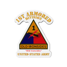 Load image into Gallery viewer, Die-Cut Magnets - Army - SSI - 1st Armored Division w Name Tape - Old Ironsides - US Army X 300
