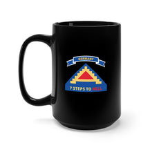 Load image into Gallery viewer, Black Mug 15oz - Army - 7th United States Army  w 7 Steps Hell w Scroll X 300
