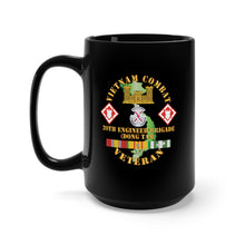 Load image into Gallery viewer, Black Mug 15oz - Vietnam Combat Veteran w 20th Engineer Brigade  SSI - Dong Tam X 300
