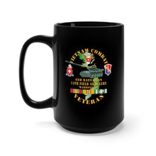 Load image into Gallery viewer, Black Mug 15oz - 6th Bn, 14th Artillery Regiment - w 1st Field Force - M107 - 175mm Gun - Vietnam Vet w VN SVC
