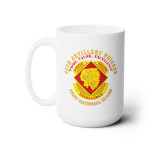 Load image into Gallery viewer, White Ceramic Mug 15oz - Army - 45th Artillery Brigade - Pride, Valor, Excellence - DUI - ARNG
