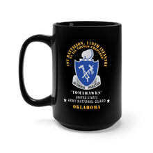 Load image into Gallery viewer, Black Mug 15oz - 1st Bn, 179th Infantry - Tomahawks - Army National Guard, OK X 300
