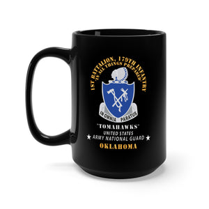 Black Mug 15oz - 1st Bn, 179th Infantry - Tomahawks - Army National Guard, OK X 300