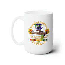 Load image into Gallery viewer, White Ceramic Mug 15oz - Army - Vietnam Combat Vet - 74th Aviation Company - 12th Combat Aviation Group - VN  SVC
