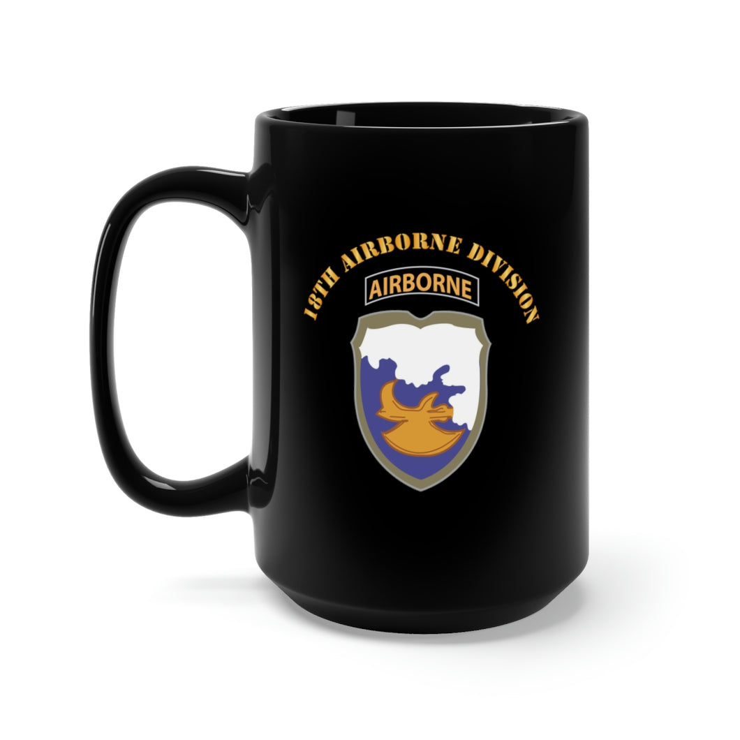 Black Mug 15oz - Army - 18th Airborne Division X 300