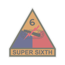 Load image into Gallery viewer, Kiss-Cut Stickers - SSI - 6th Armored Division w Name Tape
