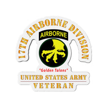 Load image into Gallery viewer, Die-Cut Magnets - Army - SSI - 17th Airborne Division - Golden Talons - US Army Veteran X 300
