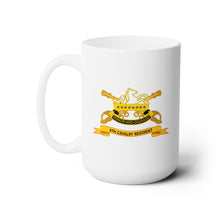 Load image into Gallery viewer, White Ceramic Mug 15oz - Army  - 8th Cavalry Regiment w Br - Ribbon
