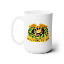 Load image into Gallery viewer, White Ceramic Mug 15oz - Army - Quartermaster Corps Regiment wo Txt
