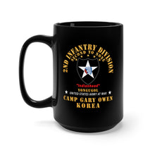 Load image into Gallery viewer, Black Mug 15oz - Army - 2nd Infantry Div - Camp Gary Owen Korea - Yongugol X 300
