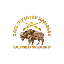 Load image into Gallery viewer, Kiss-Cut Vinyl Decals - Army - 24th Infantry Regiment - Buffalo Soldiers w 24th Inf Branch Insignia
