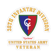 Load image into Gallery viewer, Kiss - Cut Stickers - Army - SSI - 38th Infantry Division - Cyclone - US Army Veteran X 300
