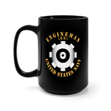 Load image into Gallery viewer, Black Mug 15oz - Navy - Rate - Engineman x 300
