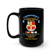 Load image into Gallery viewer, Black Mug 15oz - 8th Infantry Division Scroll - 2nd Bn, 81st Field Artillery Regiment - Idar Oberstein Germany - Cold War Vet w COLD SVC X 300
