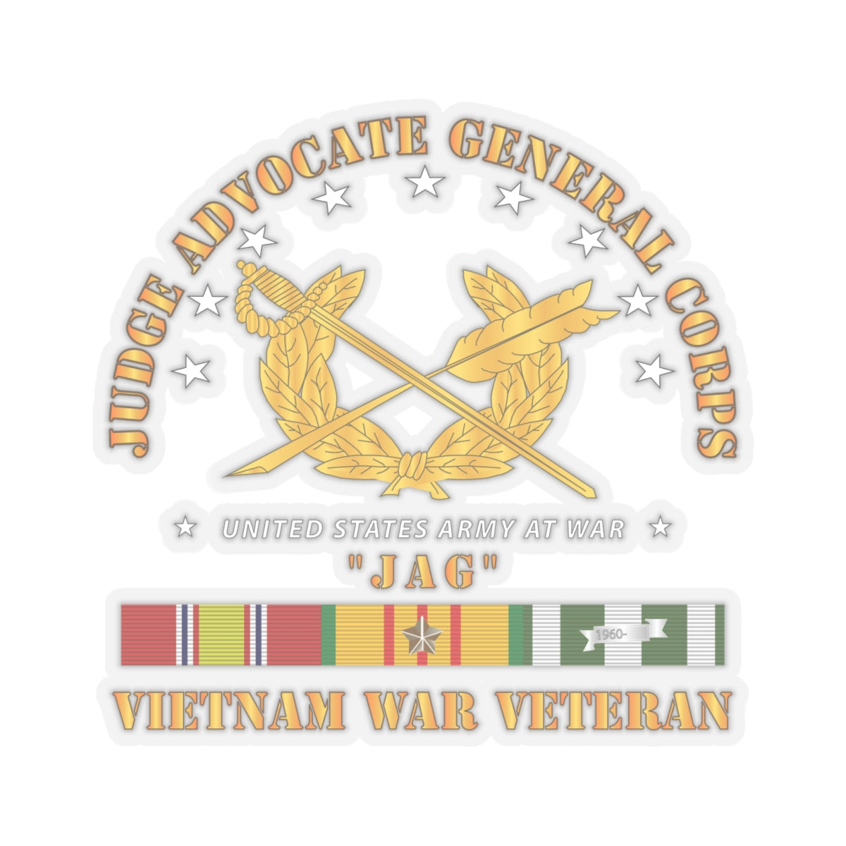 Kiss-Cut Stickers - Army - JAG Branch w VN SVC – MIP Brand Store