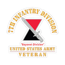 Load image into Gallery viewer, Kiss - Cut Stickers - Army - DUI - 7th Infantry Division - Bayonet Division - US Army Veteran X 300
