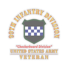 Load image into Gallery viewer, Kiss-Cut Stickers - Army - SSI - 99th Infantry Division - Checkerboard Division - US Army Veteran X 300
