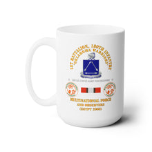 Load image into Gallery viewer, White Mug 15oz - Army - 1st Battalion, 180th Infantry Regiment -  MFO Egypt 2003
