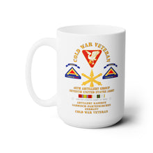 Load image into Gallery viewer, White Ceramic Mug 15oz - Army - Cold War Vet - 46th Artillery Group - Germany - 7th US Army - Missile Branch w COLD SVC
