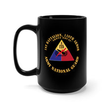 Load image into Gallery viewer, Black Mug 15oz - 1st Battalion, 110th Armored Regiment - SSI - Above Equal - ARNG X 300
