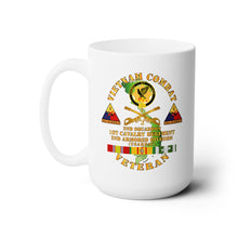 Load image into Gallery viewer, White Ceramic Mug 15oz - Army - Vietnam Combat Veteran - 2nd Squadron, 1st Cav Regt - 2nd Armor Div
