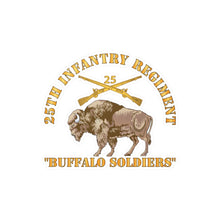 Load image into Gallery viewer, Kiss-Cut Vinyl Decals - Army - 25th Infantry Regiment - Buffalo Soldiers w 25th Inf Branch Insignia
