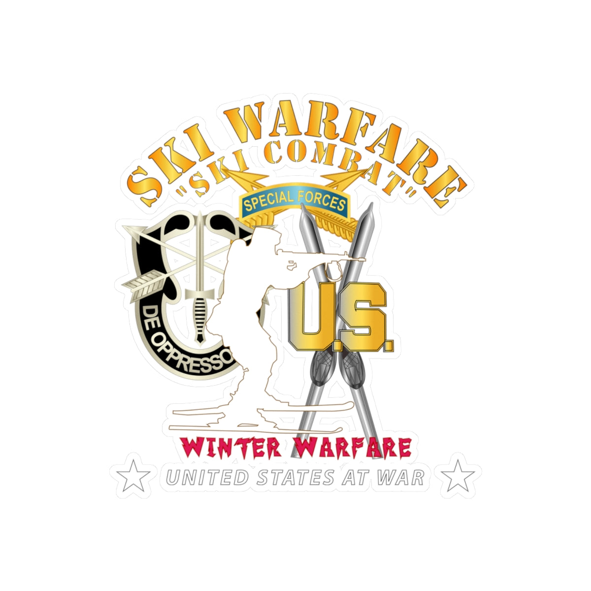 Kiss-Cut Vinyl Decals - SOF - Special Forces - Ski Warfare - Ski Comba ...