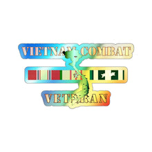 Load image into Gallery viewer, Holographic Die-cut Stickers - Vietnam Combat Veteran w VN SVC
