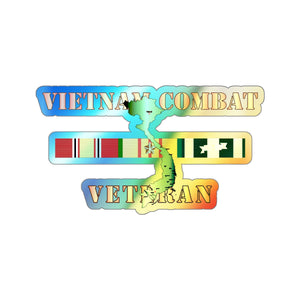 Holographic Die-cut Stickers - Vietnam Combat Veteran w VN SVC