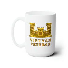 Load image into Gallery viewer, White Ceramic Mug 15oz - Army - Engineer Branch - Vietnam Veteran
