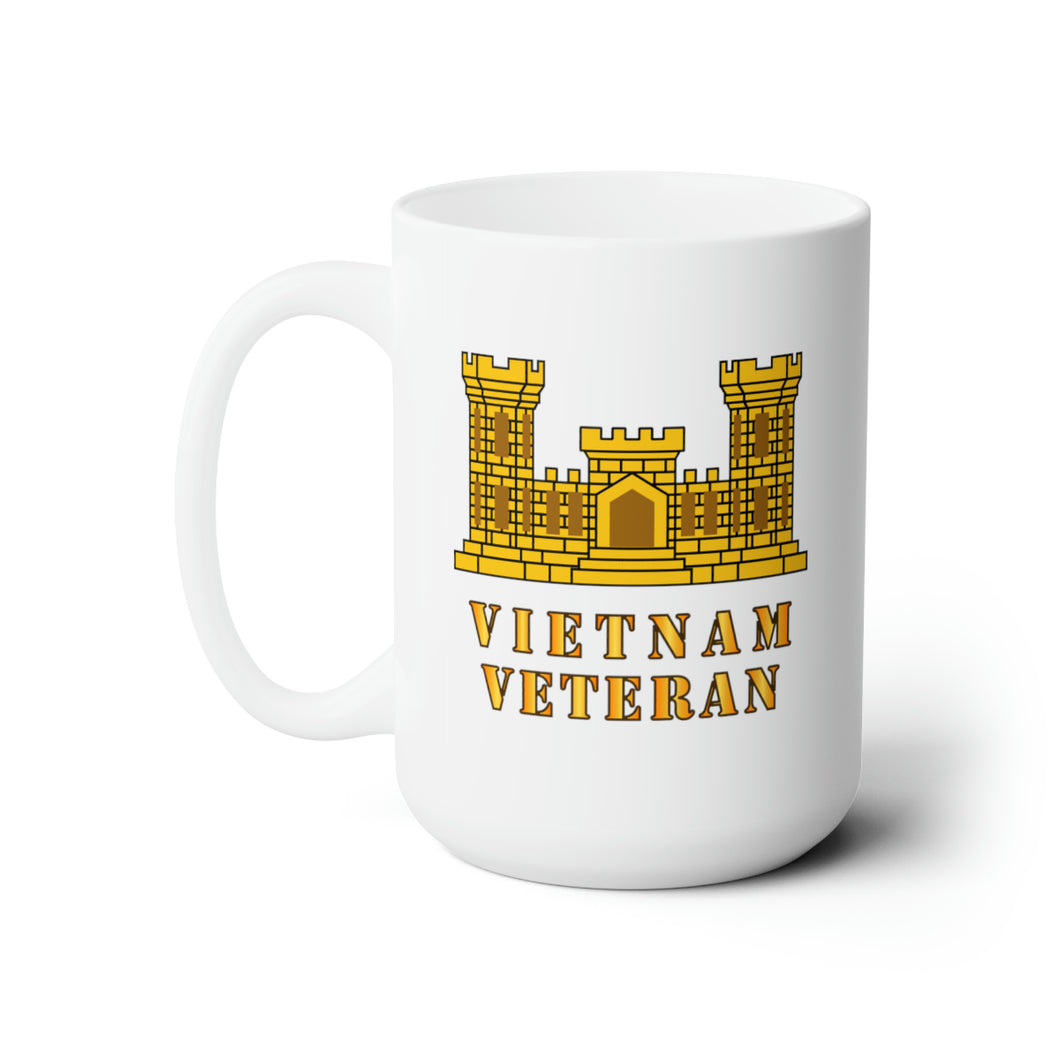 White Ceramic Mug 15oz - Army - Engineer Branch - Vietnam Veteran