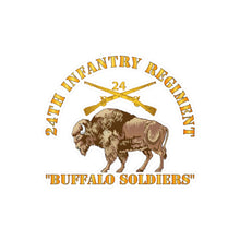 Load image into Gallery viewer, Kiss-Cut Vinyl Decals - Army - 24th Infantry Regiment - Buffalo Soldiers w 24th Inf Branch Insignia
