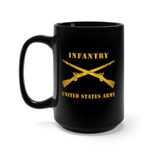 Load image into Gallery viewer, Black Coffee Mug 15oz - Army - Infantry - Branch - US Army X 300
