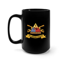Load image into Gallery viewer, Black Mug 15oz - Army - 3rd Armored Division - SSI w Br - Ribbon X 300
