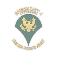 Load image into Gallery viewer, Kiss-Cut Stickers - Army - Enlisted - SPC 4 - Specialist 4  - Std - Veteran X 300
