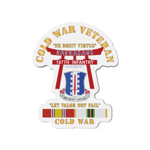 Load image into Gallery viewer, Die-Cut Magnets - Army - Cold War Veteran - 187th Infantry Regiment - Torii, Rakkasans, Let Valor Not Fail, English, Latin w COLD SVC X 300

