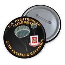 Load image into Gallery viewer, Custom Pin Buttons - United States Paratrooper - 27th Engineer Battalion
