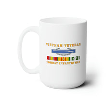 Load image into Gallery viewer, White Ceramic Mug 15oz - Army - Vietnam Veteran - Cbt Infantryman w CIB VN SVC
